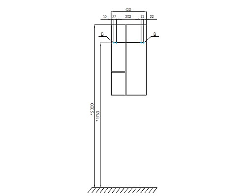 Подвесной шкаф Aquaton Мишель 43 1A243903MIX30 Дуб фьорд Дуб рустикальный