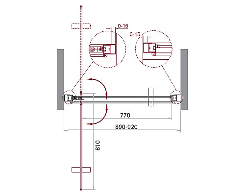 Душевая дверь BelBagno Marmi 90 MARMI-B-1-90-C-Cr профиль Хром стекло прозрачное