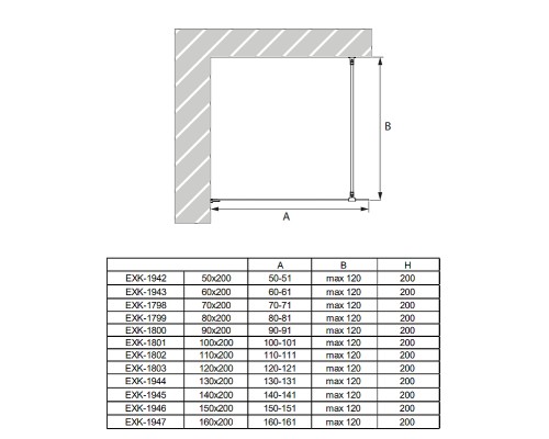 Душевое ограждение NEW TRENDY AVEXA 140x200 (хром)