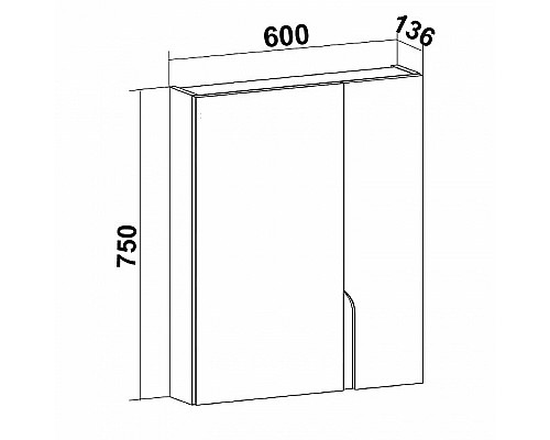 Зеркальный шкаф Runo Стокгольм 60 00-00001126 Белый