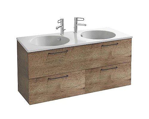 Тумба под раковину Jacob Delafon Odeon Rive Gauche 140 EB2526-R9-E52 подвесная Дуб табак ручки Черные