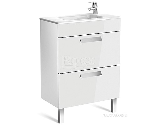 Тумба под раковину Roca Debba 60 ZRU9302708 2 ящика, белый глянец