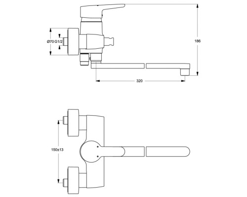 Смеситель для ванны Ideal Standard Connect Blue Хром