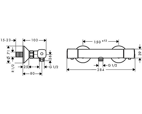 Смеситель для душа Hansgrohe Ecostat Universal 13122000