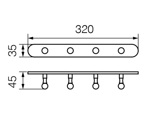 Планка с 4-мя крючками Veragio Gialetta L31.5, золото