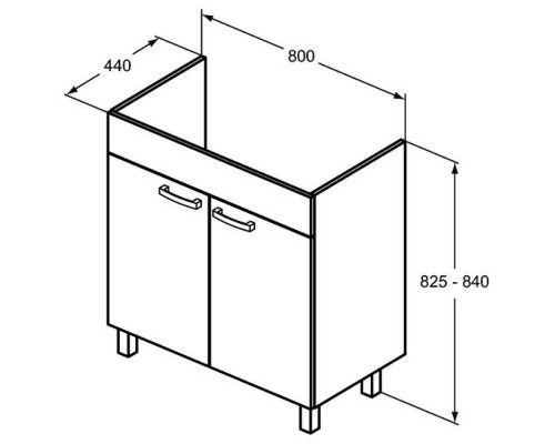 Тумба под раковину Ideal Standard Tempo 80 E3241SG Серый дуб