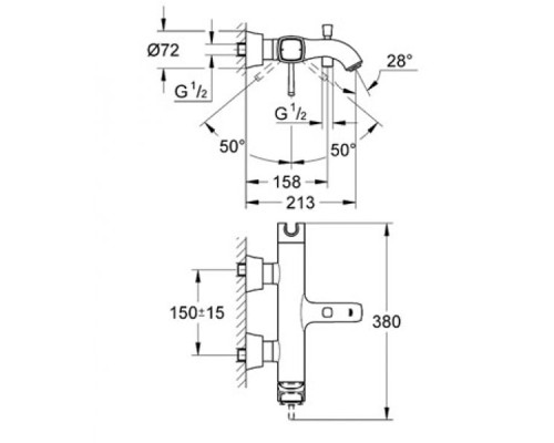 Смеситель Grohe однорычажный для ванны
