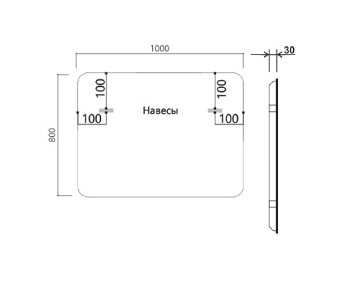 Зеркало Vincea 100 VLM-3VC100 с подсветкой c сенсорным выключателем и диммером