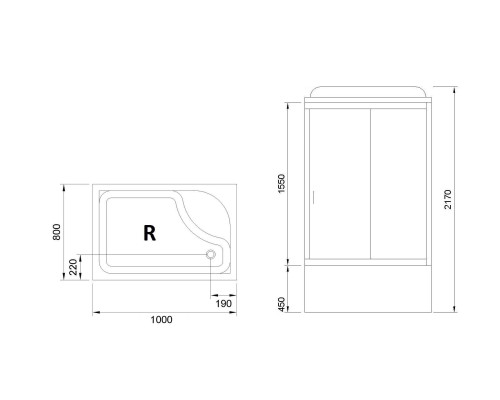 Душевая кабина Royal Bath BP 100x80 без гидромассажа