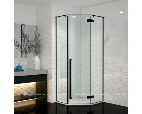 Душевой уголок Cerutti SPA 100х100 C2A профиль Черный матовый стекло прозрачное