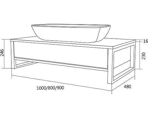 Тумба под раковину 1MarKa Grunge Loft 100П У85850 подвесная Бетон темно-серый