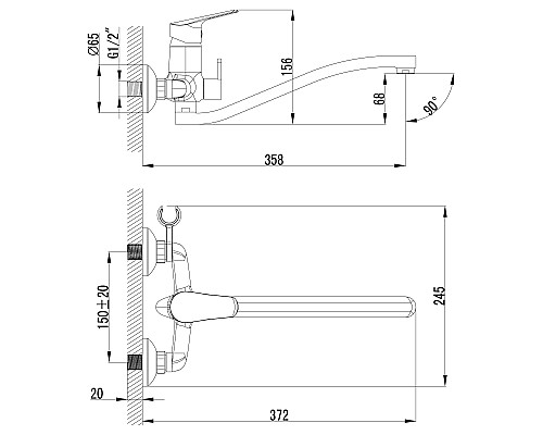 Смеситель Lemark Partner LM6553C универсальный