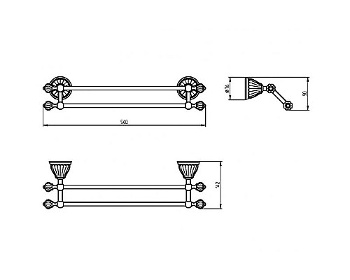 Полотенцедержатель Migliore Olivia 17439 двойной Бронза Белый