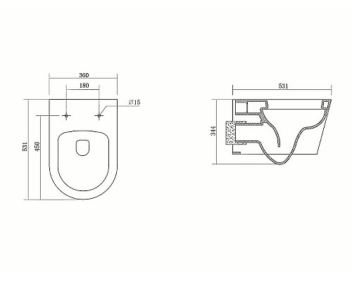 Унитаз Aquatek Бетта AQ1253W-00 подвесной с сиденьем Микролифт