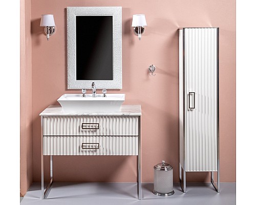 Пенал Armadi Art Monaco белый глянец хром без ножек