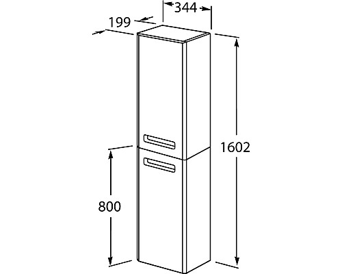 Шкаф пенал Roca The Gap 35 ZRU9302884 L подвесной Белый глянцевый