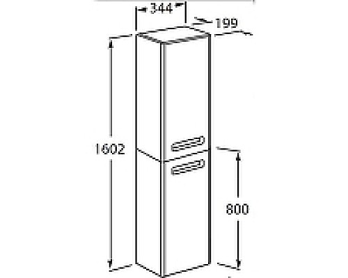 Шкаф пенал Roca The Gap 35 ZRU9302884 L подвесной Белый глянцевый