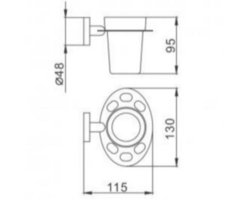 Стакан для зубных щеток Frap F17 F1706 Хром