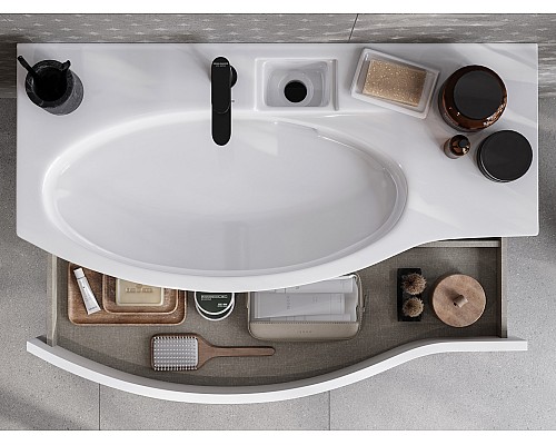 Тумба под раковину Kerama Marazzi RIVA 100 см левая, белая матовая Тумба под раковину Kerama Marazzi RIVA 100 см левая, белая матовая