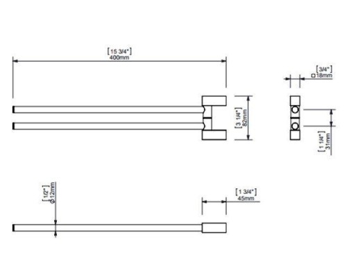 Полотенцедержатель Sonia S-Cube 168019 поворотный Хром