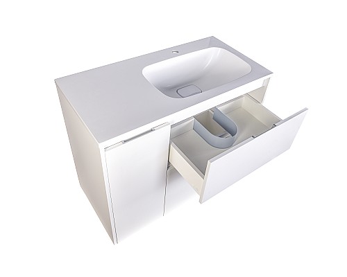 Тумба под раковиной напольная Style Line Барселона 90 правая с выкатной корзиной, белая