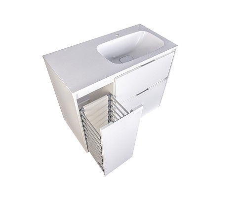 Тумба под раковиной напольная Style Line Барселона 90 правая с выкатной корзиной, белая