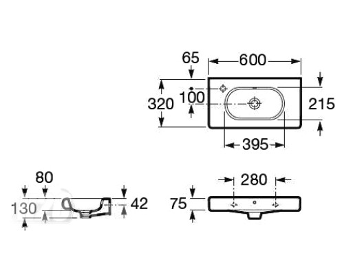 Раковина Roca Meridian 60x32 32724X000