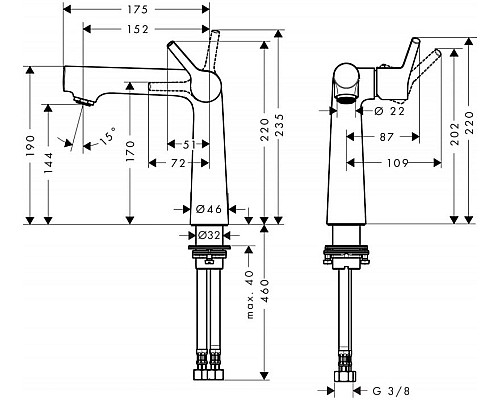 Смеситель для раковины Hansgrohe Talis S 72116000 Хром