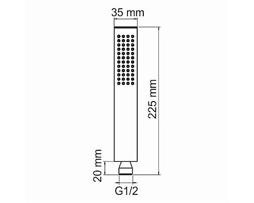 Ручной душ WasserKRAFT Glan A209 Черный глянцевый