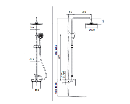 Душевая система AltroBagno Intento 030104 Cr
