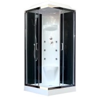 Душевая кабина Royal Bath HP 80х80 с гидромассажем задняя стенка Черная