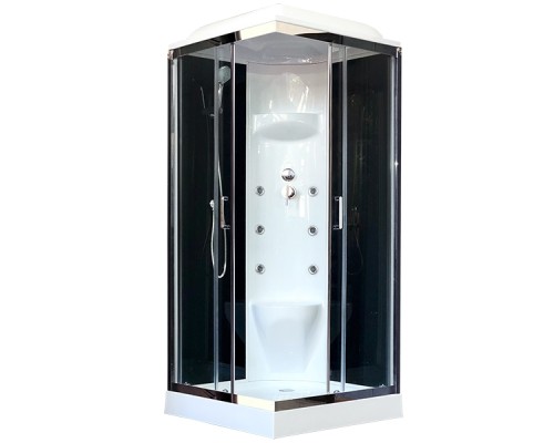 Душевая кабина Royal Bath HP 80х80 с гидромассажем задняя стенка Черная