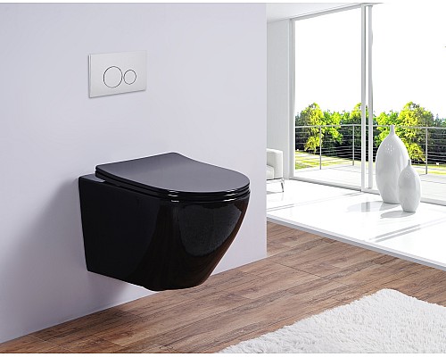 Унитаз подвесной ESBANO AZALEA Black ESUPAZALB 480x360x360
