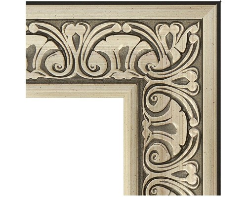 Зеркало Evoform Exclusive 120х60 BY 3502 с фацетом в багетной раме - Барокко серебро 106 мм