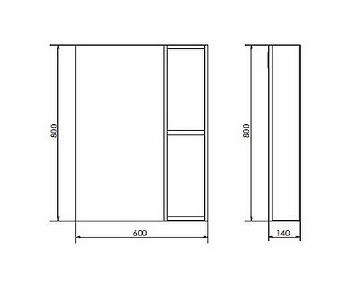 Зеркальный шкаф Comforty Прага 60 00004147599 Дуб белый