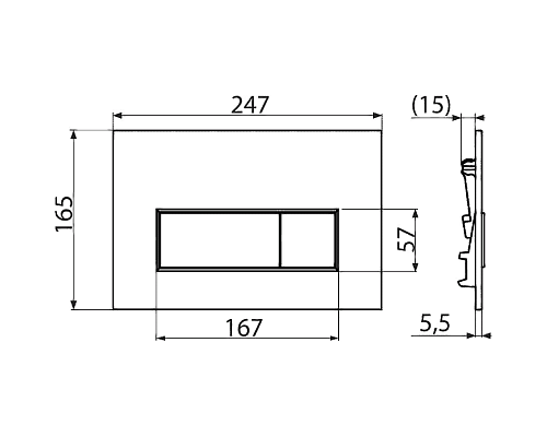Кнопка смыва AlcaPlast THIN M570 белый