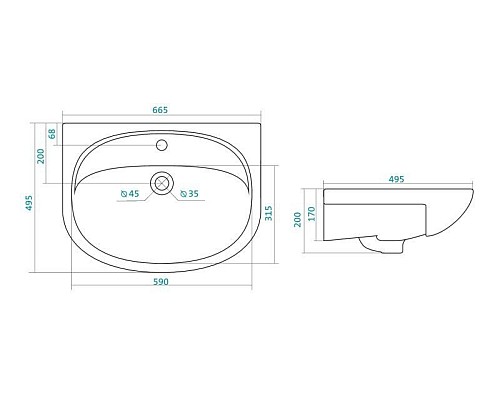 Тумба под раковину Bellezza Стелла 65 4636010000011 Белая