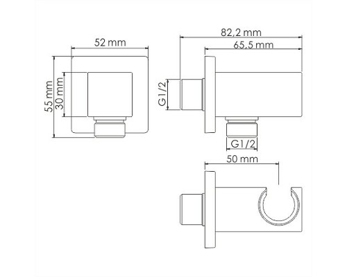 Шланговое подключение WasserKRAFT Glan A185 Черное глянцевое
