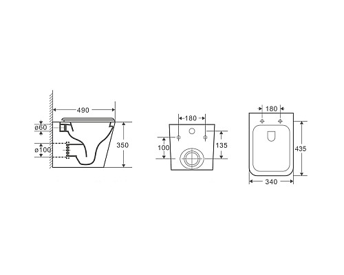 Унитаз CeramaLux 5171 подвесной с сиденьем Микролифт