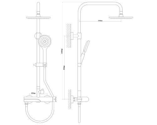 Семейный душ и смеситель для ванны Swedbe Hermes 5002