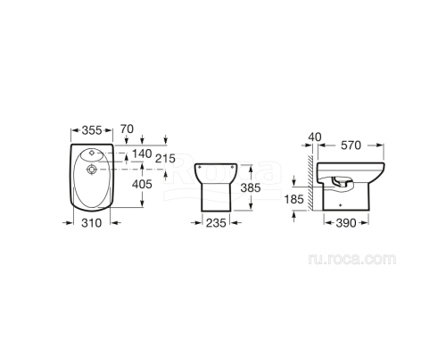 Биде Roca Debba 357994000 напольное