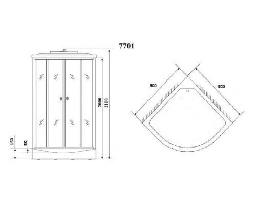 Душевая кабина Niagara Lux 90x90 NG-7701W без гидромассажа