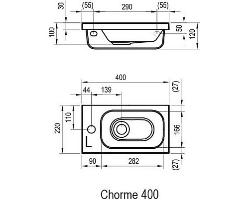Умывальник Ravak Chrome XJGP1100000