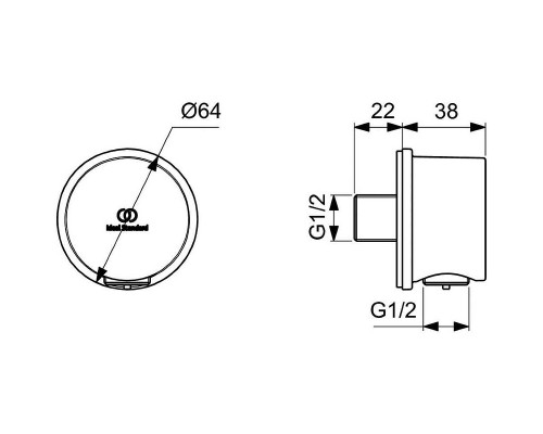 Шланговое подключение Ideal Standard Ideal Rain BC808XG Silk Black