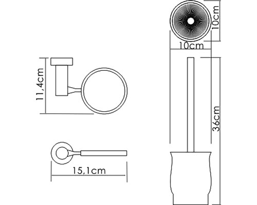 Ершик для унитаза WasserKRAFT K-24227 Хром Белый