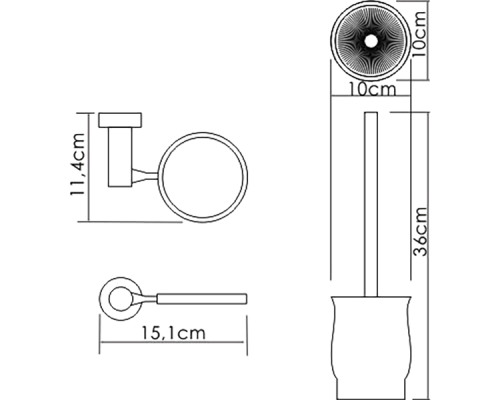 Ершик для унитаза WasserKRAFT K-24227 Хром Белый