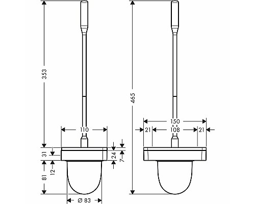 Ершик для унитаза Axor Universal Accessories 42835000 Хром