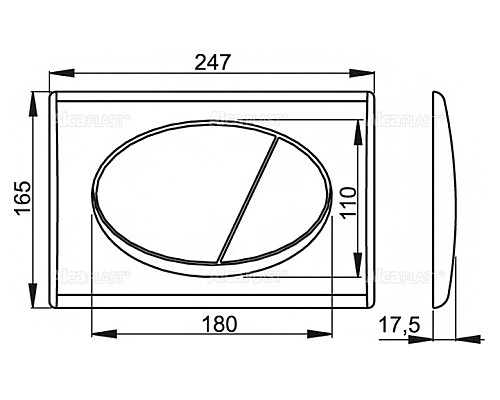 Кнопка смыва AlcaPlast ALCA M75 золото