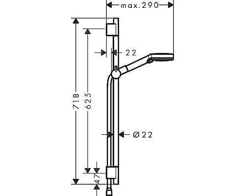Душевой гарнитур Hansgrohe Vernis Blend Vario 26422670 Черный матовый