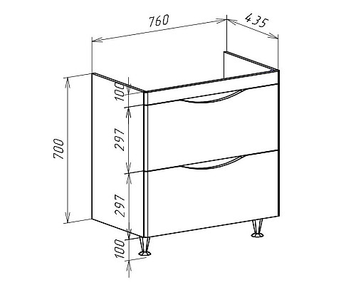 Тумба под раковину Bellezza Санриса 80 4630113660431 Орех